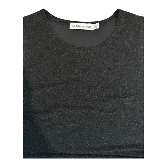 Rebecca Minkoff Metallic Black Sleeveless Top L - Picture 3 of 4